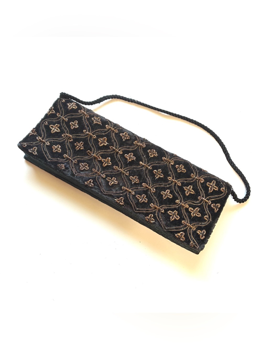 Vintage Velvet Gold Patternt Clutch - Picture 14 of 16
